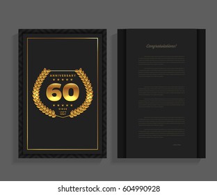 60th anniversary decorated greeting / invitation card template.