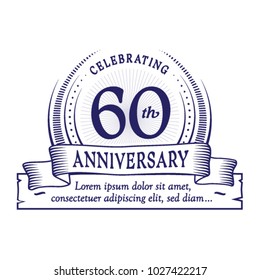60th anniversary design template. Vector and illustration.