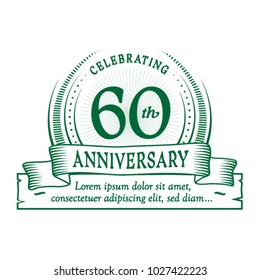 60th anniversary design template. Vector and illustration.