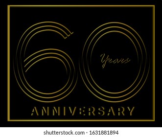 60th Anniversary with elegant black color , anniversary template design for web ,Creative poster, booklet, leaflet, flyer, magazine, invitation card