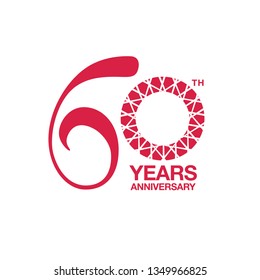 60th Anniversary Emblem Sixtieth Years Anniversary Stock Vector ...