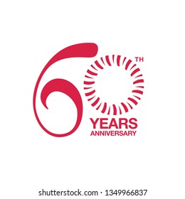 60th Anniversary Emblem Sixtieth Years Anniversary Stock Vector ...