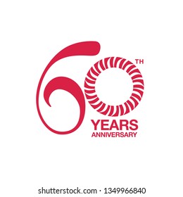 60th Anniversary Emblem Sixtieth Years Anniversary Stock Vector ...