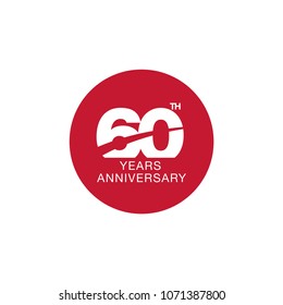 60th anniversary emblem. Sixty years anniversary celebration symbol