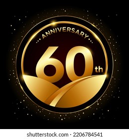 60th Anniversary Golden Anniversary Template Design Stock Vector ...