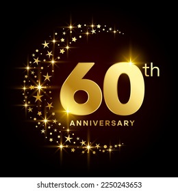 60th Anniversary Logo Design Concept for Birthday Celebration Event. Logo Vector Template