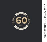 60th anniversary logo design template