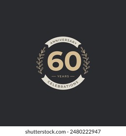 Plantilla de diseño de logotipo del 60 aniversario