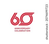 60th anniversary logo template. vector illustration