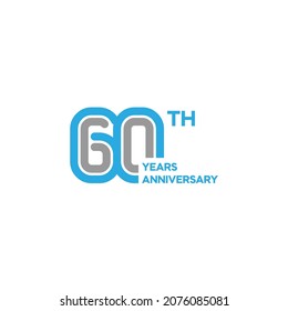 60th anniversary logo template. vector illustration