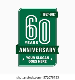 60th anniversary logo. Vector and illustration.
