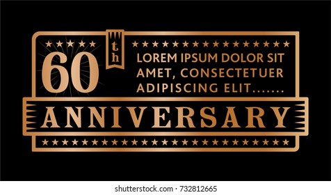 60th anniversary logo. Vector and illustration.