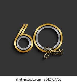 60th anniversary logotype. Anniversary celebration template design for booklet, leaflet, magazine, brochure poster, banner, web, invitation or greeting card. Vector illustrations.