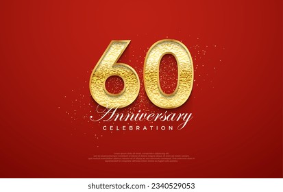 número de aniversario 60, para una celebración de cumpleaños. fondo de vector premium. Fondo vectorial premium para saludos y celebraciones.