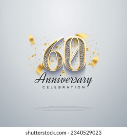 60th anniversary number, shiny luxury. premium vector backgrounds. Premium vector background for greeting and celebration.