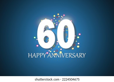 60th anniversary on blue background