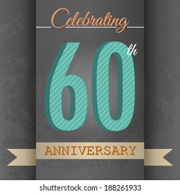 60th Anniversary poster / template design in retro style - Vector Background