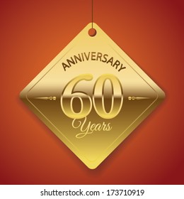 60th Anniversary poster / template/ tag design Vector Background