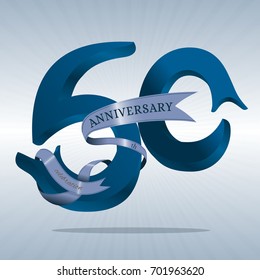 60th anniversary symbol vector.