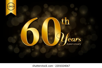 60th anniversary template design. for booklet, leaflet, magazine, brochure poster, banner, web, invitation or greeting card. Vector illustrations.