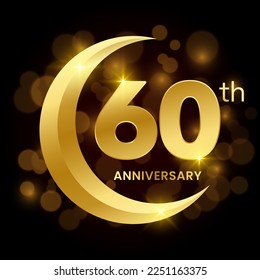 60th Anniversary Template Design Concept forAnniversary Celebration Event. Logo Vector Template Illustration