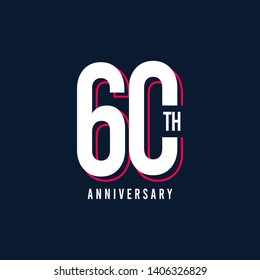 60Th Anniversary Vector Template Design Illustration