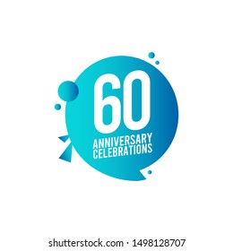 60th anniversary vector template. Design for celebration, greeting cards or print.
