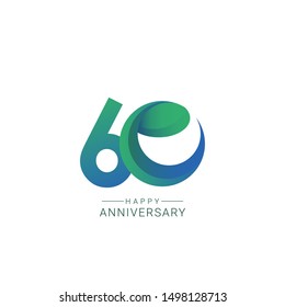 60th anniversary vector template. Design for celebration, greeting cards or print.