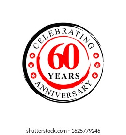 60th anniversary years red black color