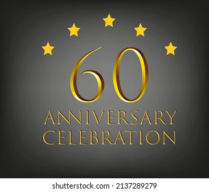 60th Birthday Golden Years Poster Template Stock Vector (Royalty Free ...