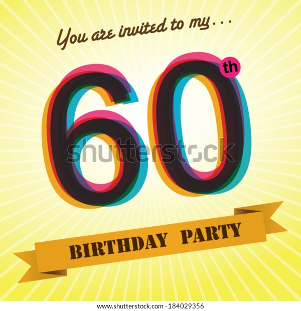 60Th Birthday Party Invitation Template from image.shutterstock.com