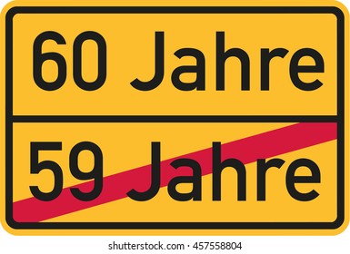 60th birthday - roadsign german