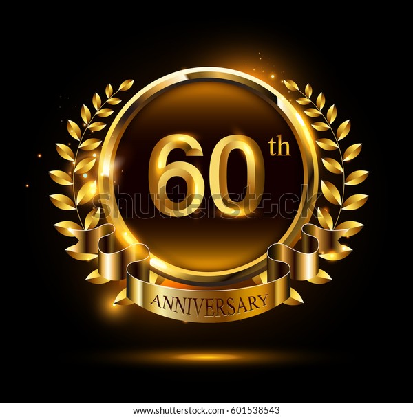 60th Gold Anniversary Celebration Logo Ring Stock Vector (Royalty Free ...