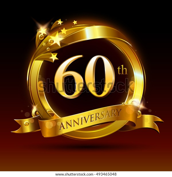 60th Golden Anniversary Logo 60 Years Stock Vector (Royalty Free) 493465048