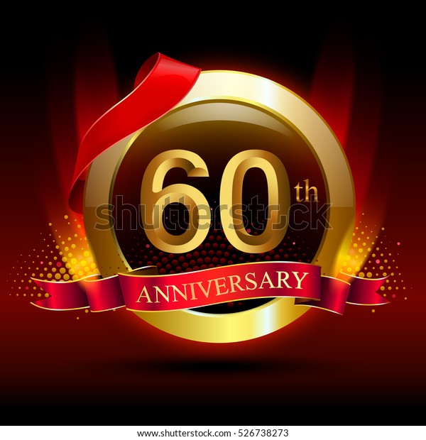 60th Golden Anniversary Logo Ring Red Stock Vector (Royalty Free) 526738273