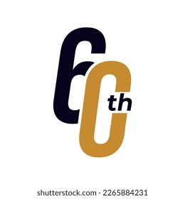 60th year anniversary celebration vector logo design