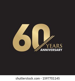 60th Year anniversary emblem logo design inspiration vector template svg