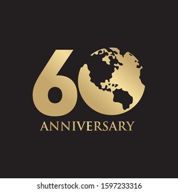 60th year anniversary emblem luxury logo design vector template svg
