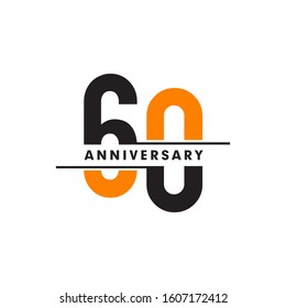 60th year celebrating anniversary emblem logo design svg