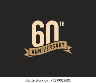 60th Years Anniversary Celebration Icon Vector Logo Design Template