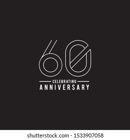 60th years anniversary emblem logo design vector illustration template