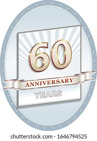 60th years anniversary logo vector design  background for celebration, invitation, birthday card