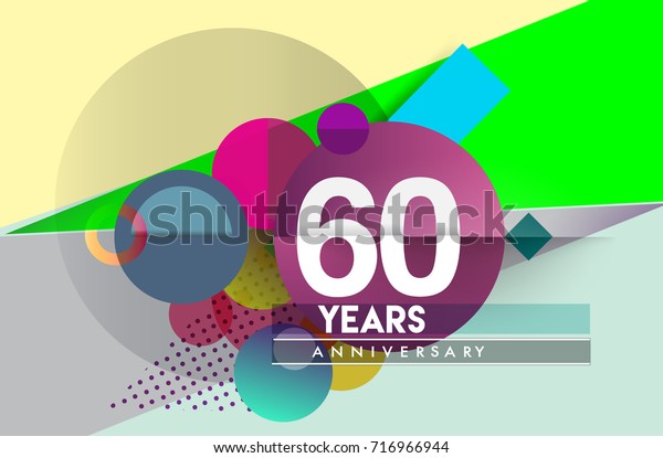 60th Years Anniversary Logo Vector Design Stock Vector (Royalty Free ...