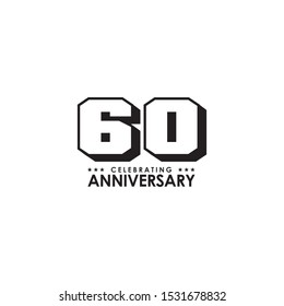 60th Years Celebrating Anniversary Emblem Logo Stock Vector (Royalty ...