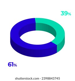 61 39 3d 3d ejemplos de gráfico circular de donut eps vector