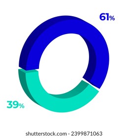 61 39 3d 3d ejemplos de gráfico circular de donut eps vector