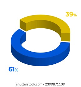 61 39 3d donut pie chart illustration eps vector