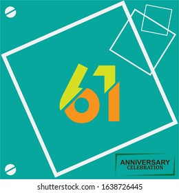 61 anniversary celebration vector concept template design illustration