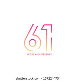 61 anniversary logotype with gradient colors for celebration purpose and special moment