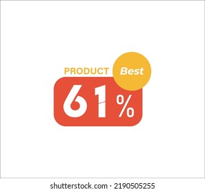 61% Best Product banner tag product label vector art illustration Isolated on White Background